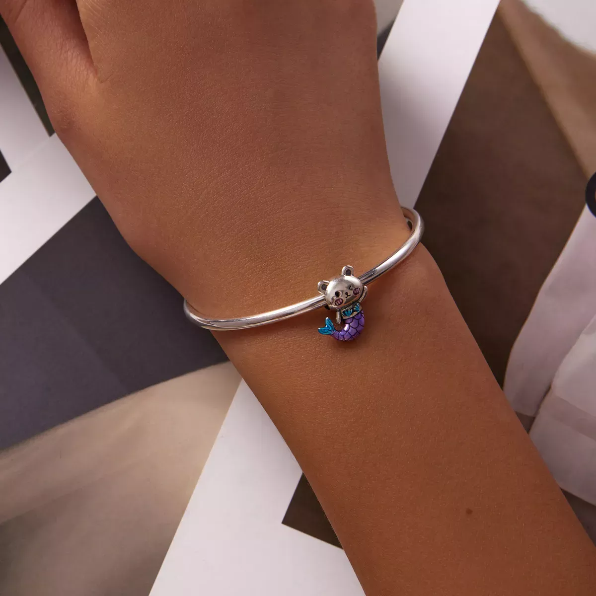 Pandora Style Fishtail Bear Charm - SCC2132