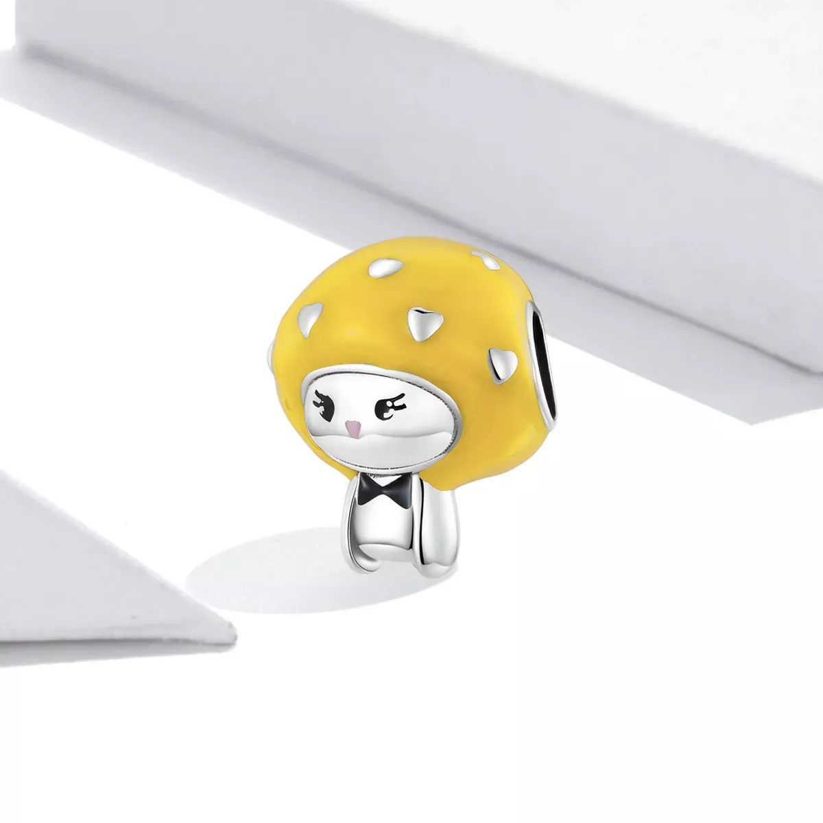 Pandora Style Fun Little Mushroom - Lemon Yellow Charm - SCC2149