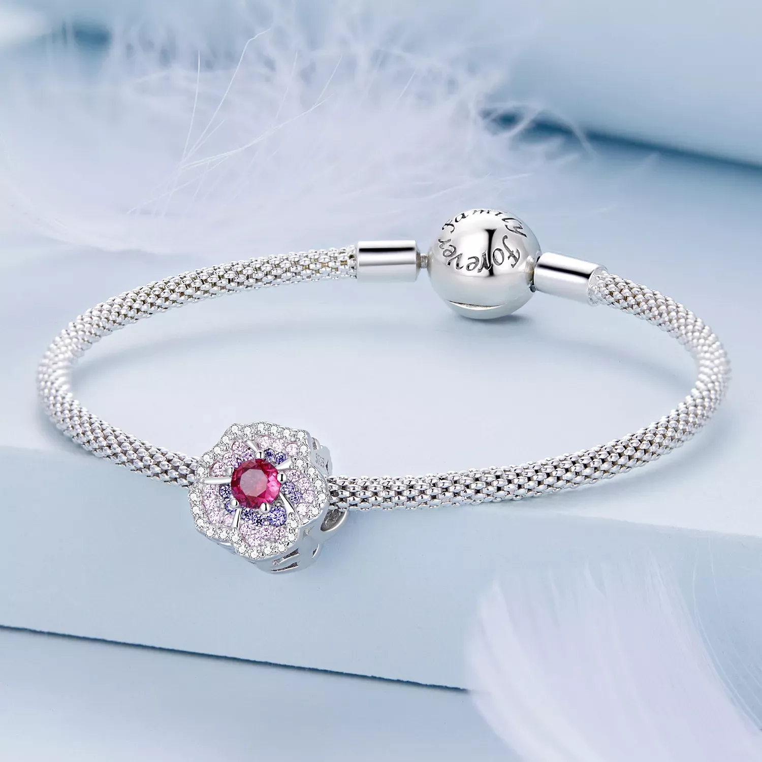 Pandora Style Gradient Flowers Charm - BSC625
