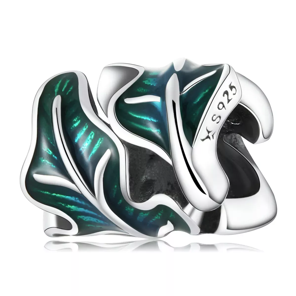 Pandora Style Green Leaves Charm - SCC2175