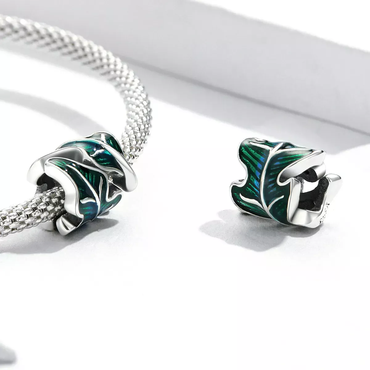 Pandora Style Green Leaves Charm - SCC2175