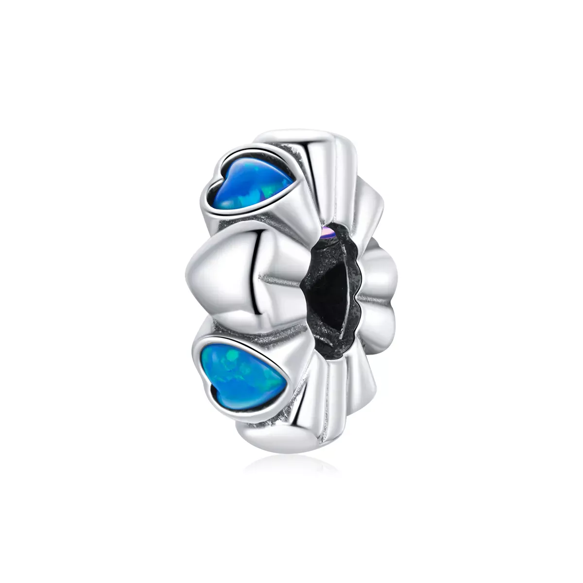 Pandora Style Heart Opal Spacer Charm - BSC435