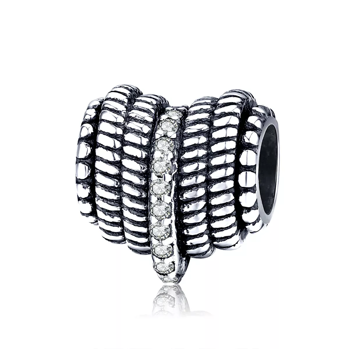 Pandora Style Heart Weaving Charm - SCC1470