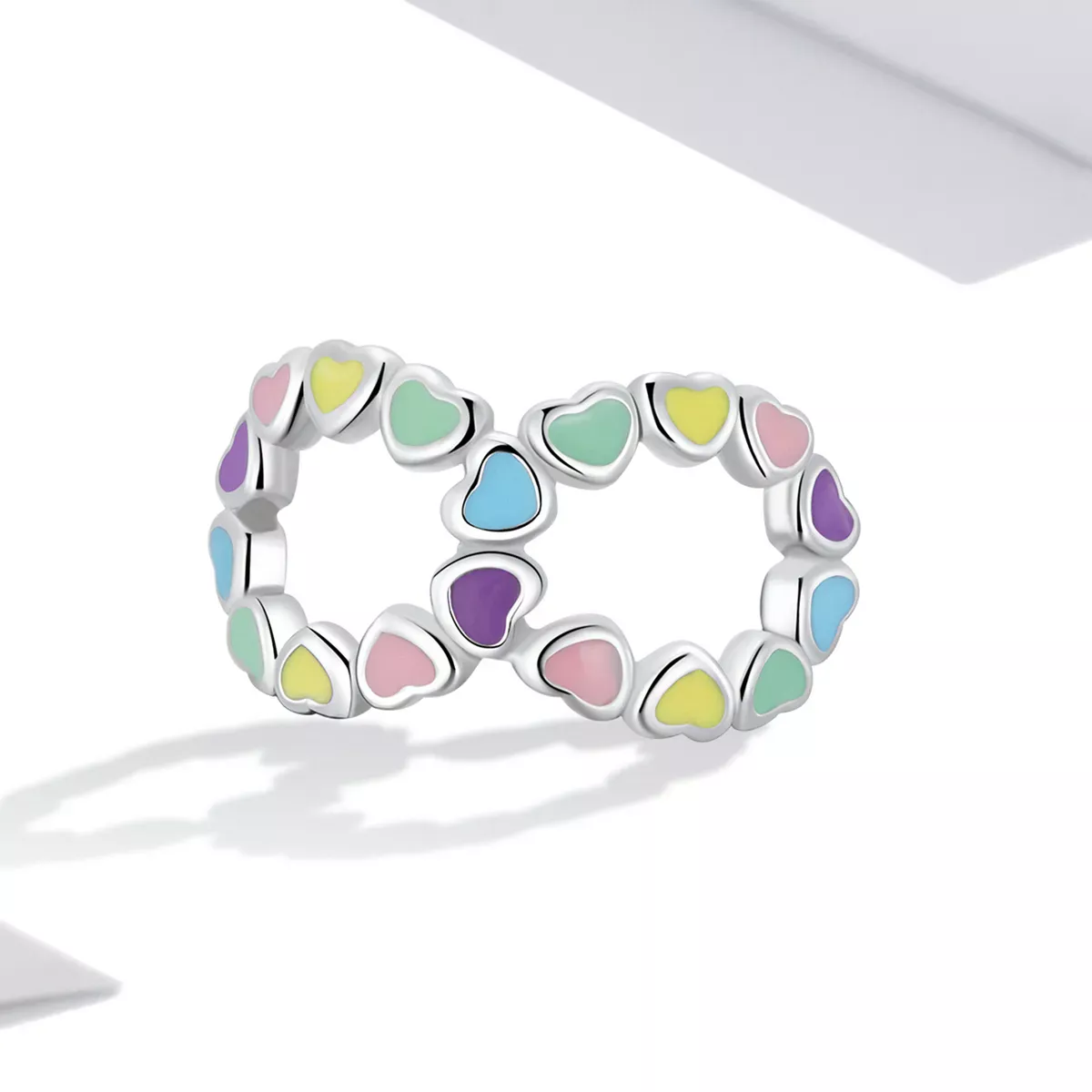 Pandora Style Infinite Rainbow Heart Charm - SCC2160
