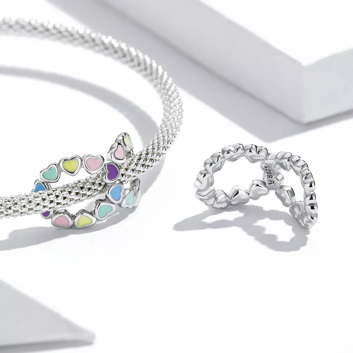 Pandora Style Infinite Rainbow Heart Charm - SCC2160