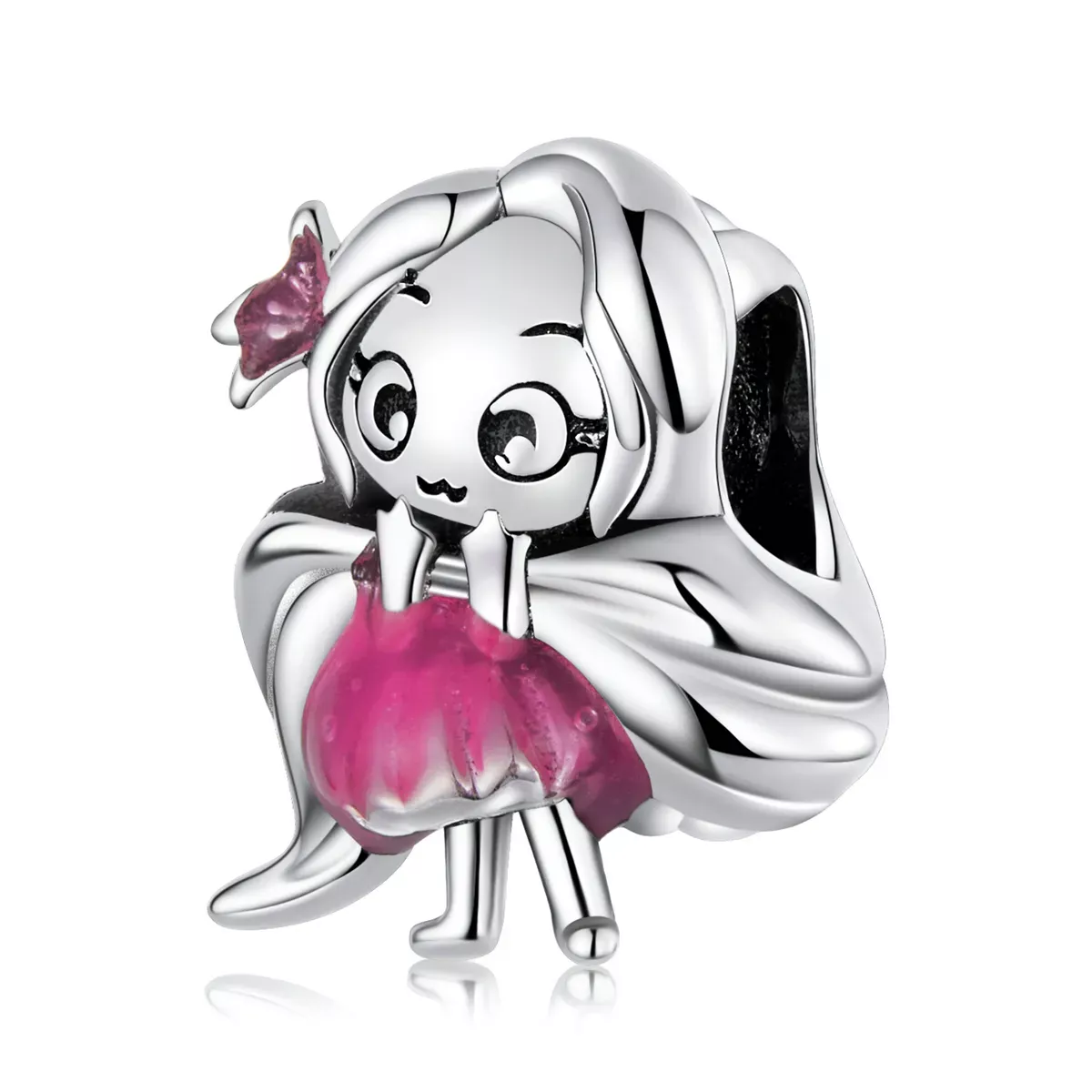 Pandora Style Long Hair Girl Charm - SCC2172