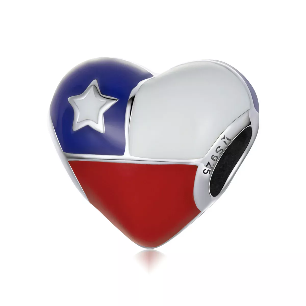 Pandora Style Love Chile Flag Charm - SCC2110 Pandora Style Love Chile Flag Charm - SCC2110