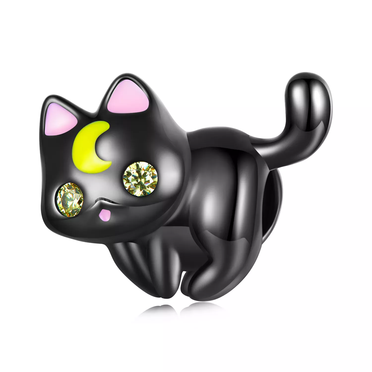 Pandora Style Moon Cat Charm - SCC2386 Pandora Style Moon Cat Charm - SCC2386