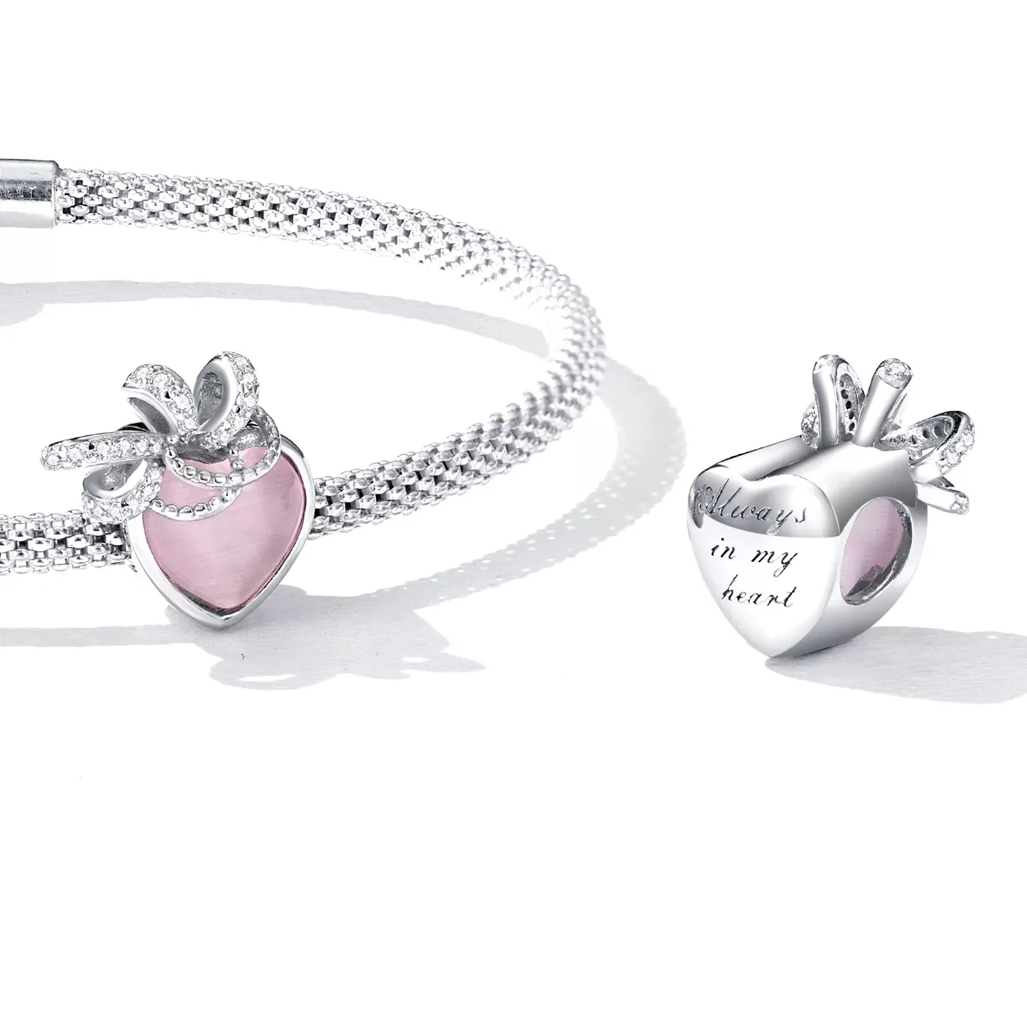 Pandora Style Pink Heart Charm - SCC2261