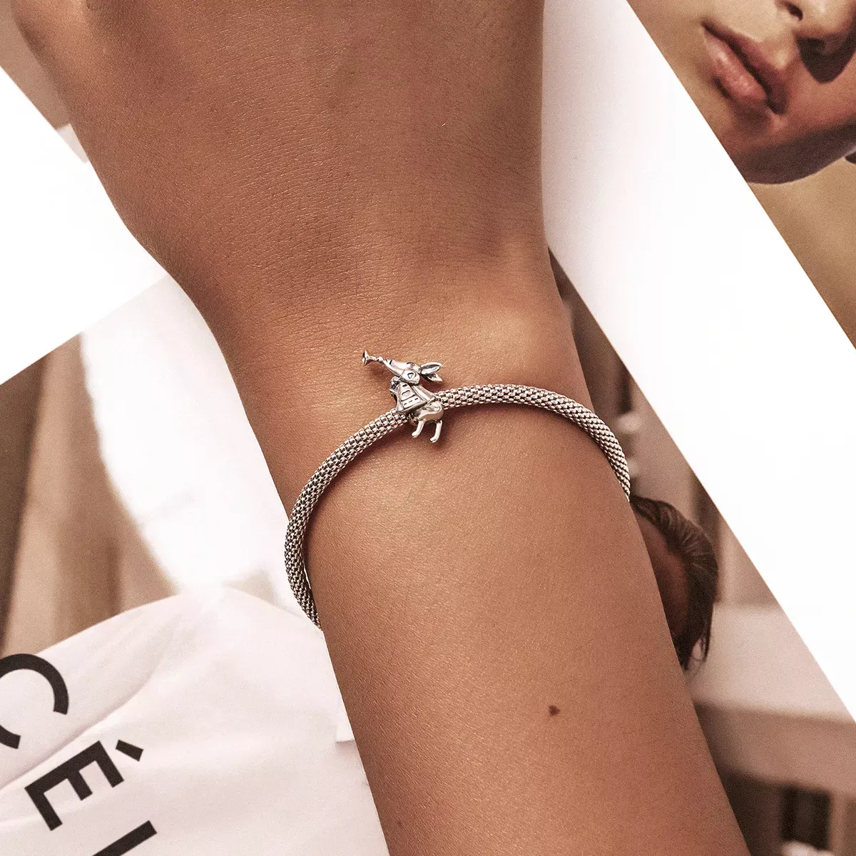 Pandora Style Playful Rabbit Charm - SCC2045