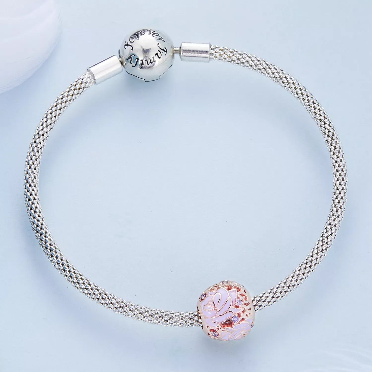 Pandora Style Purple Rose Charm - BSC644