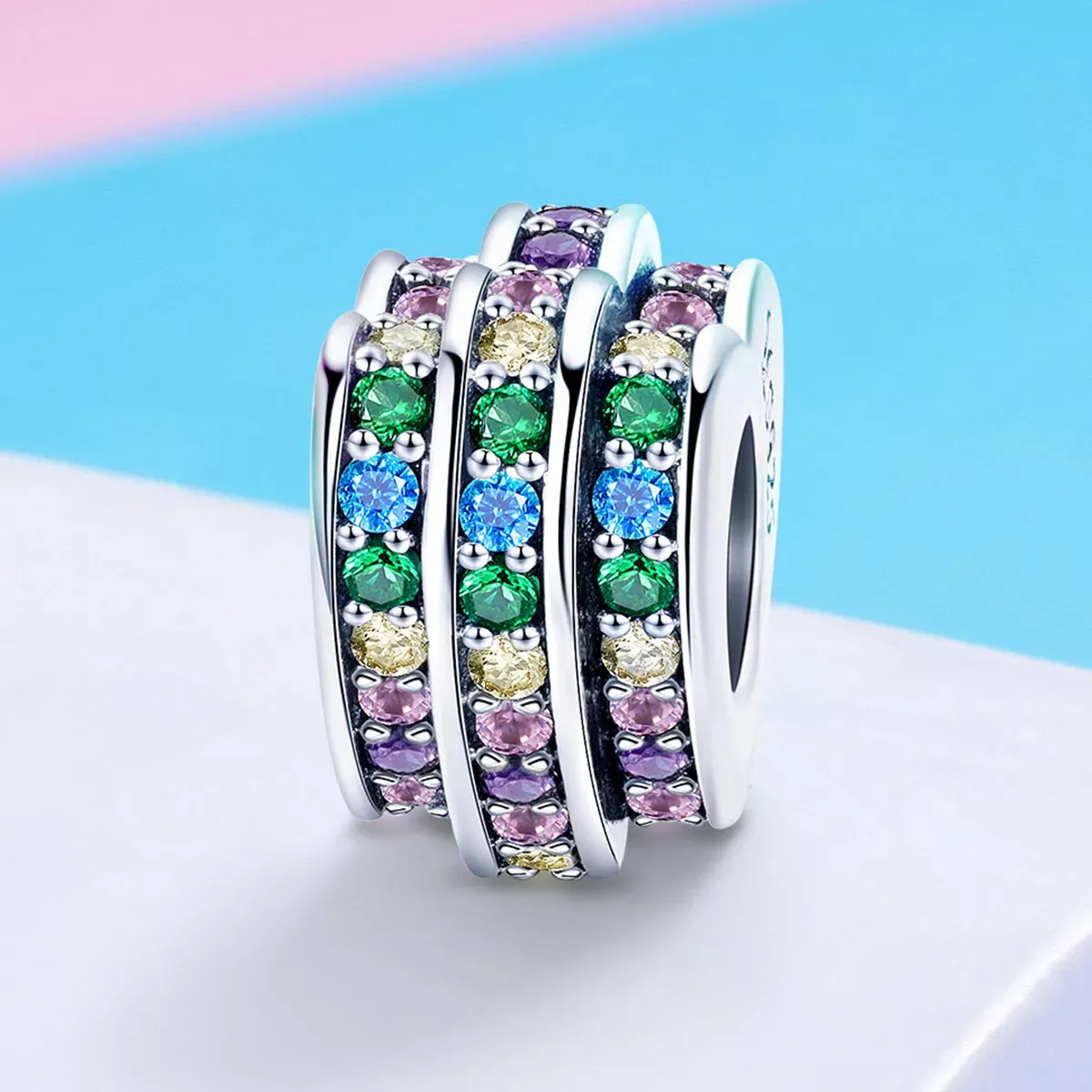 Pandora Style Rainbow Heart Charm - SCC725