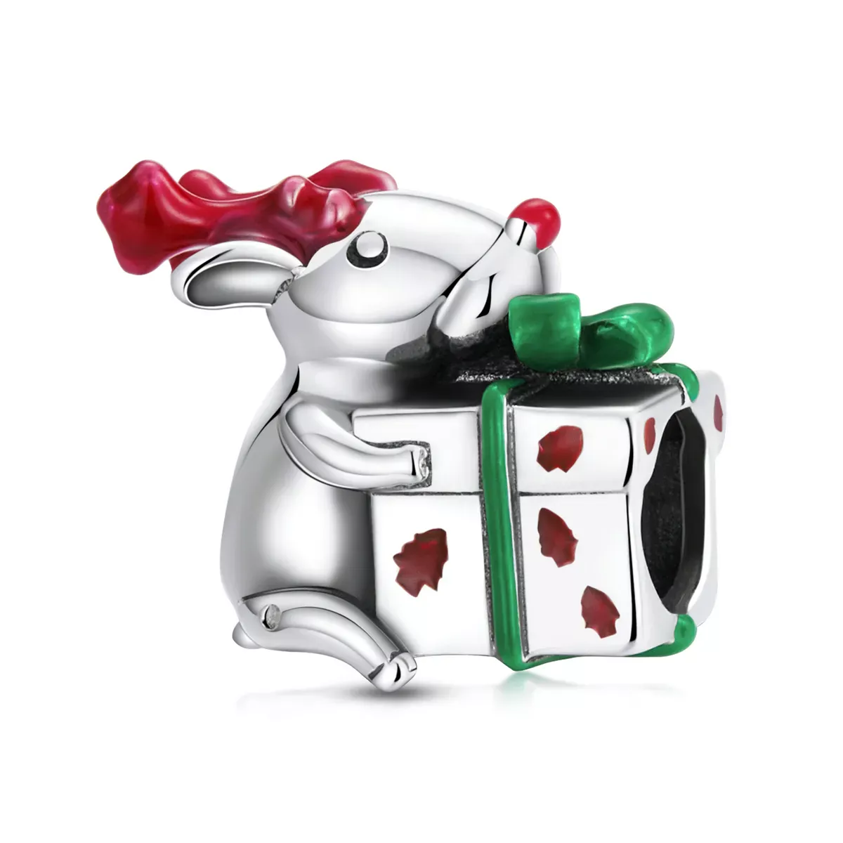 Pandora Style Reindeer Giving Gifts Charm - BSC540 Pandora Style Reindeer Giving Gifts Charm - BSC540