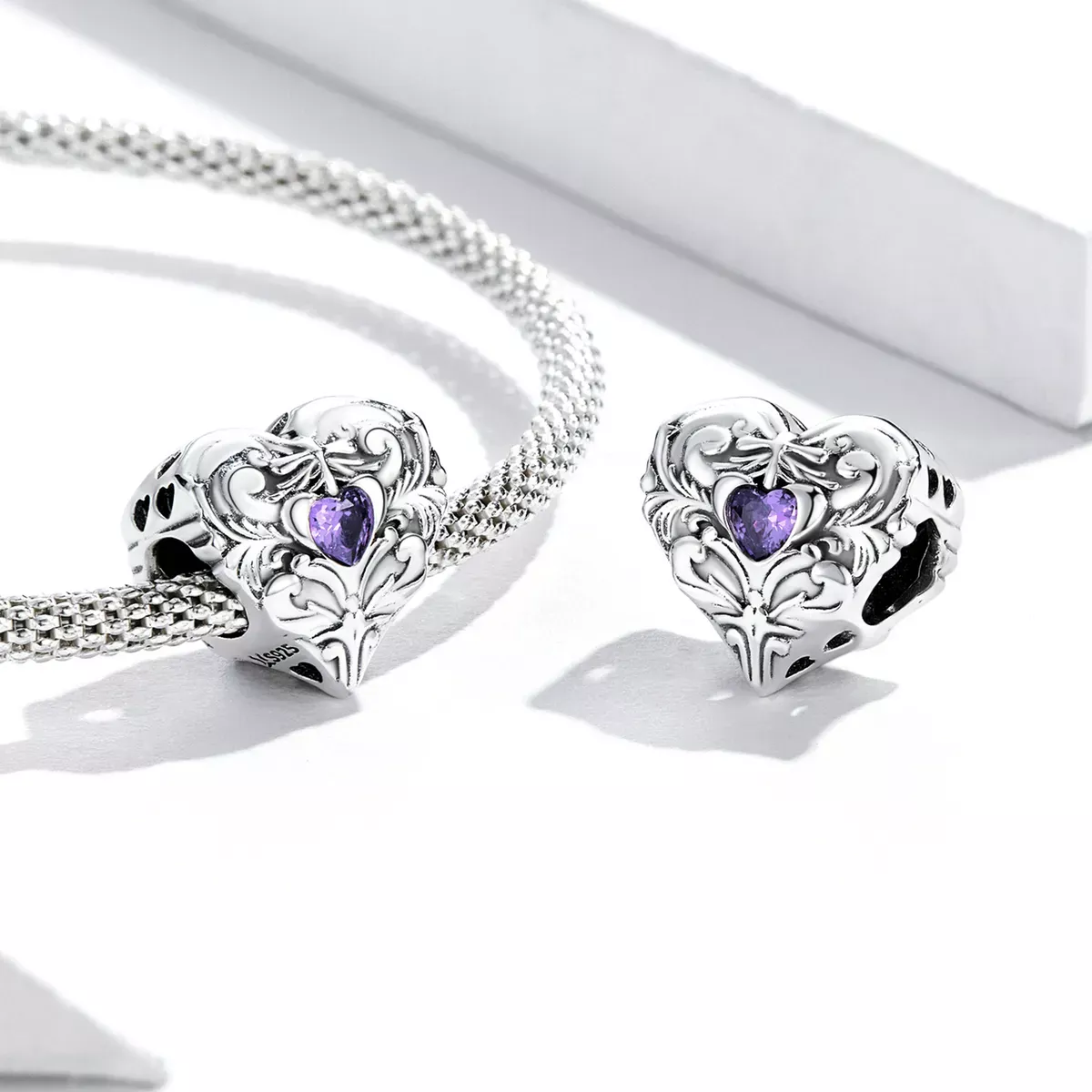 Pandora Style Retro Heart Charm - SCC2158