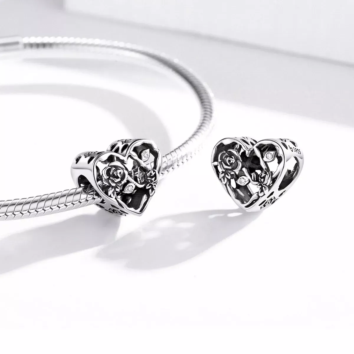 Pandora Style Rose Love Charm - BSC475