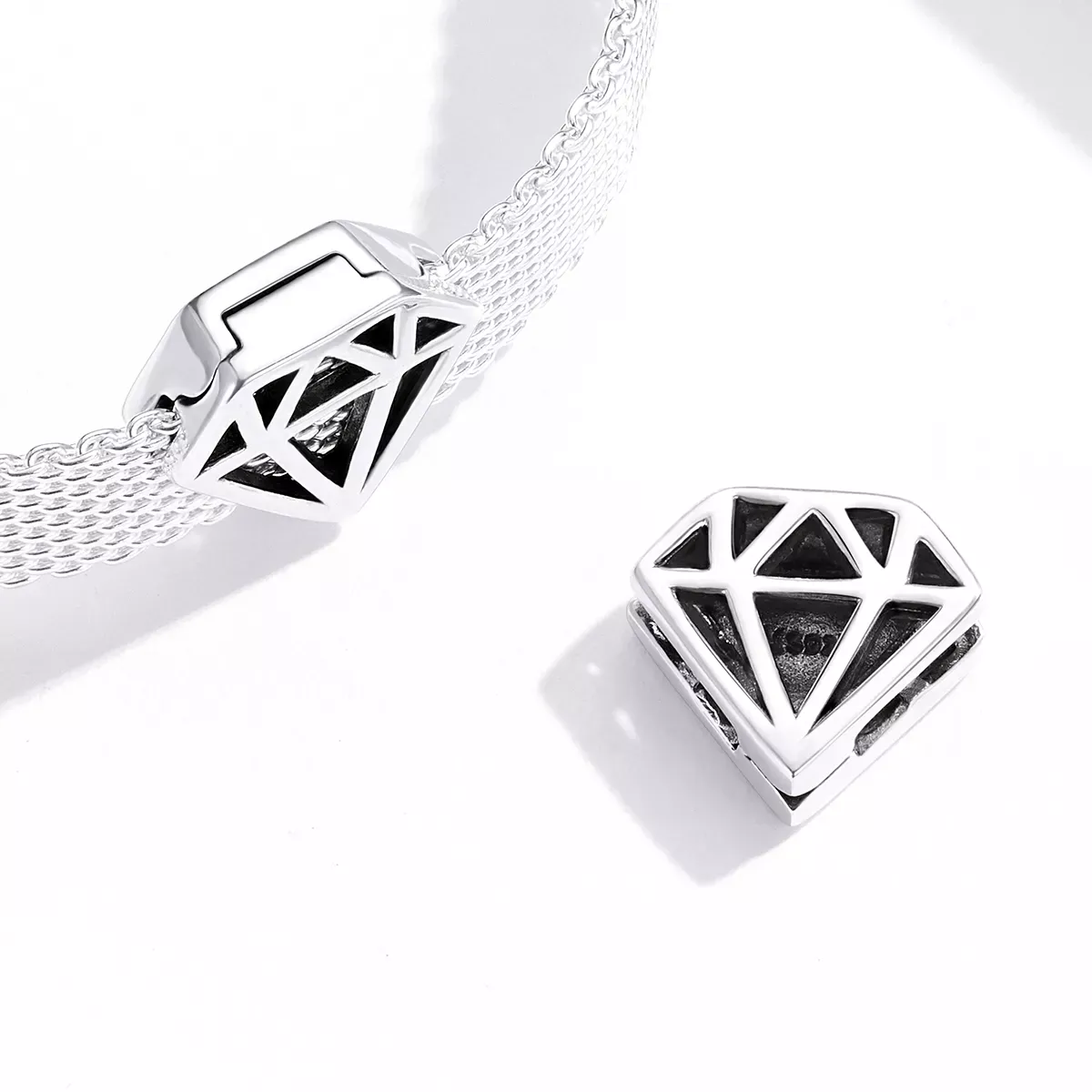 Pandora Style Simple Diamond Clip - SCX117