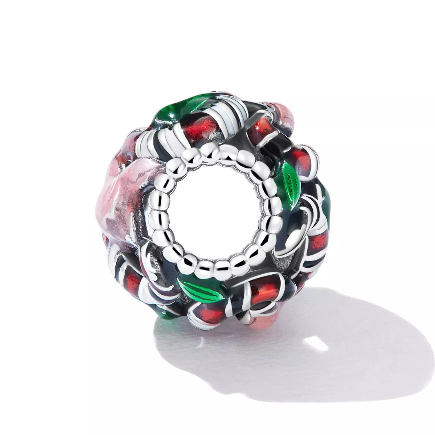 Pandora Style Snake Flower Charm - SCC2250