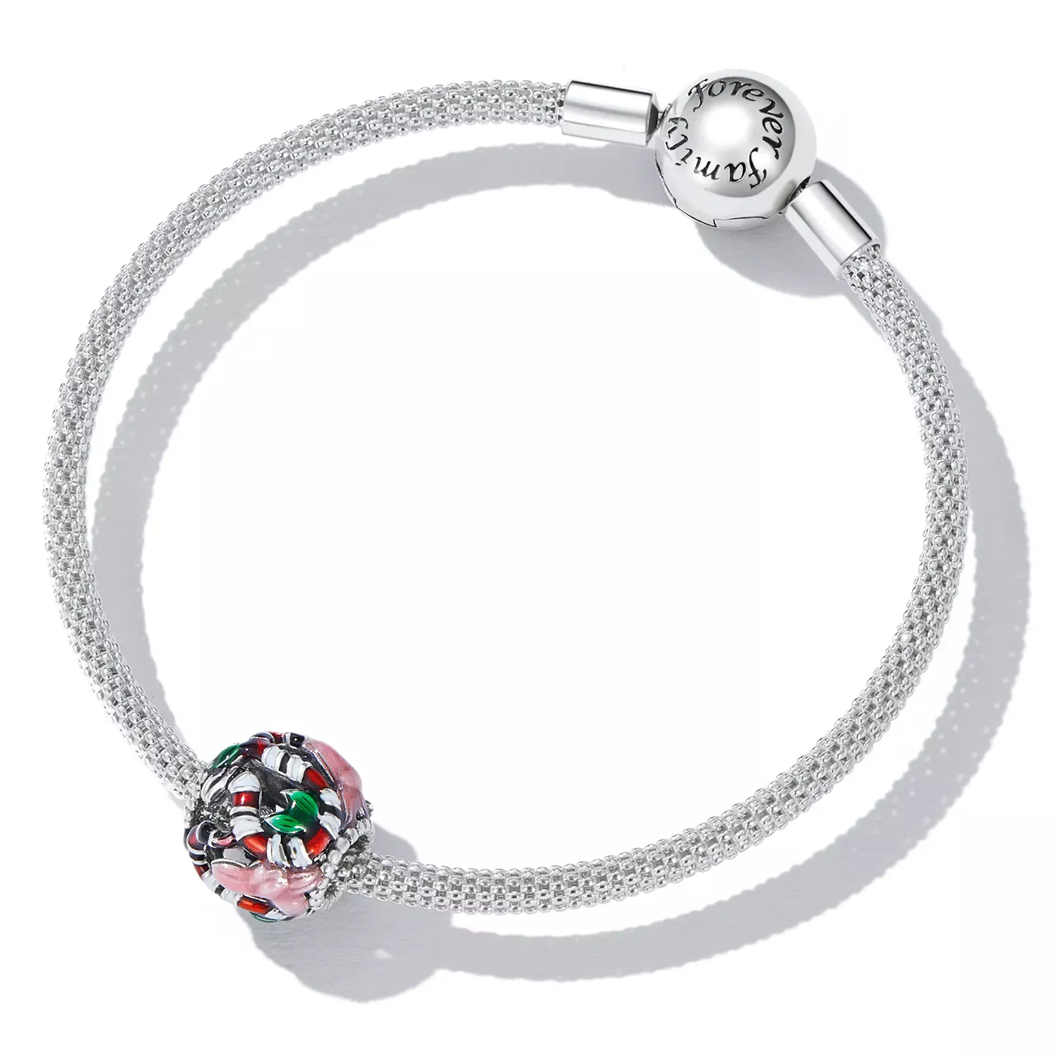 Pandora Style Snake Flower Charm - SCC2250