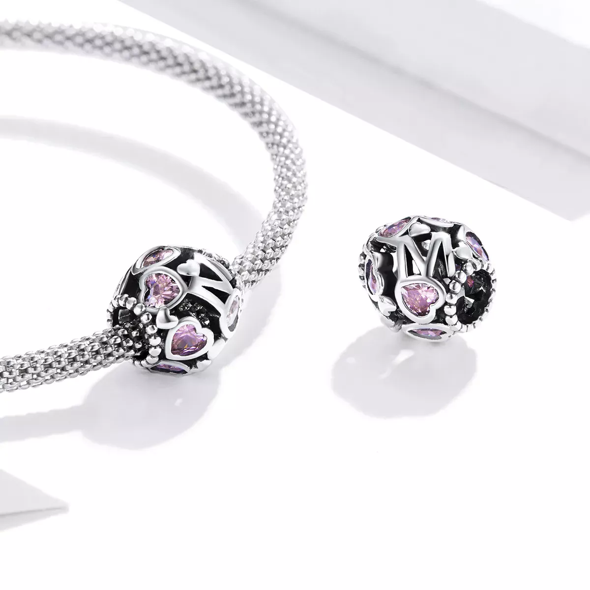 Pandora Style Spherical Heart Charm - BSC421
