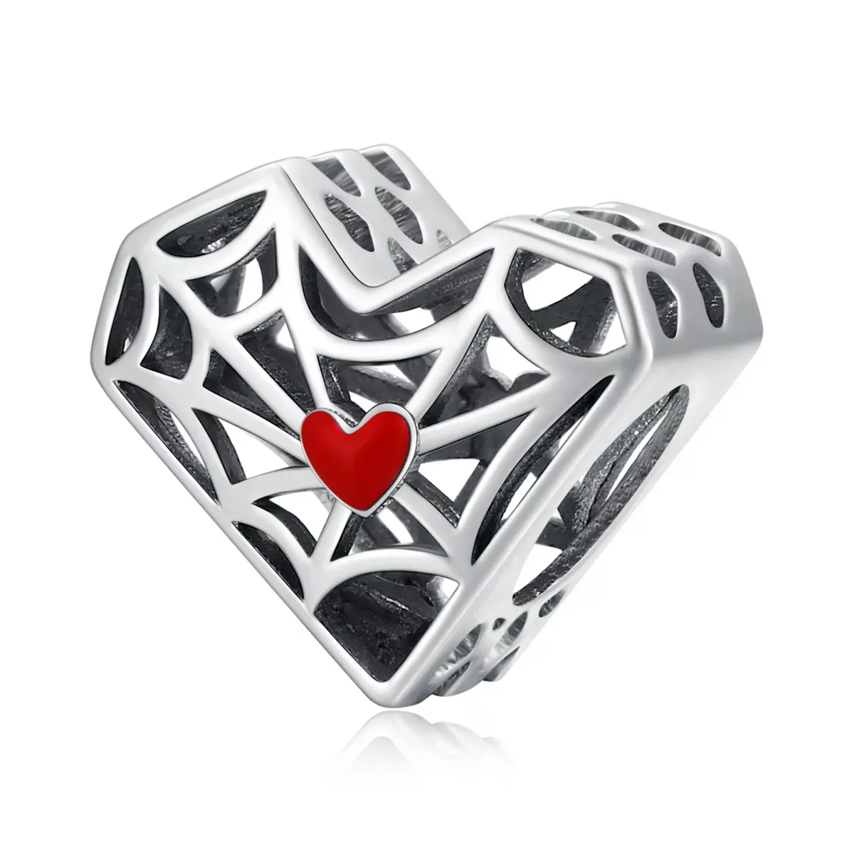 Pandora Style Spider Web Heart Charm - SCC1958 Pandora Style Spider Web Heart Charm - SCC1958