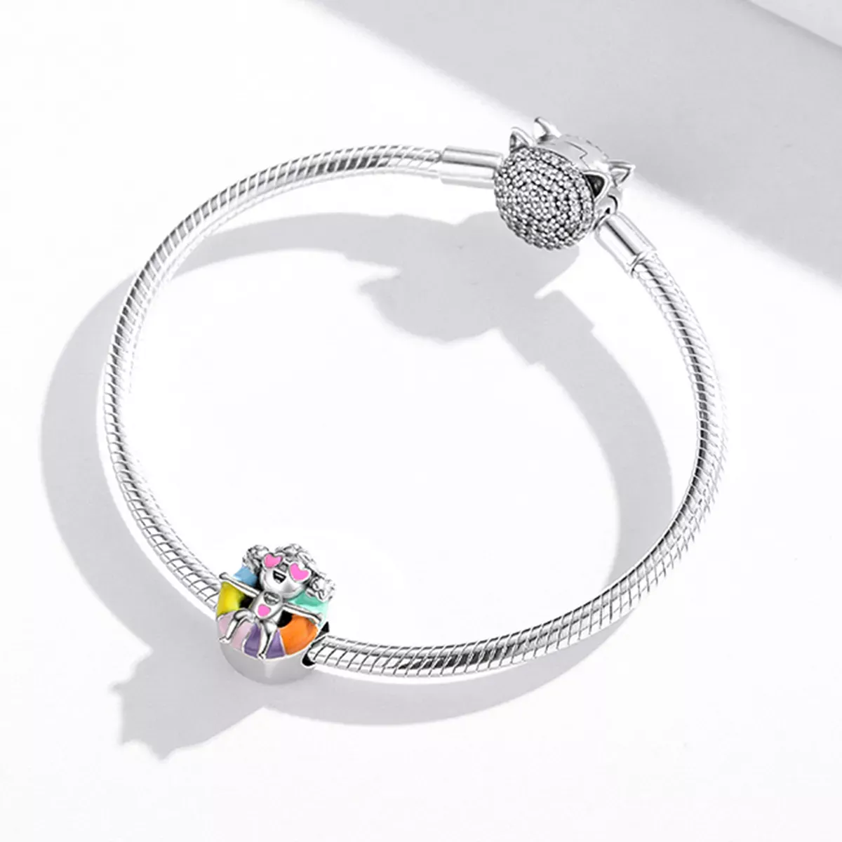 Pandora Style Swimming Ring Girl Charm - SCC1918