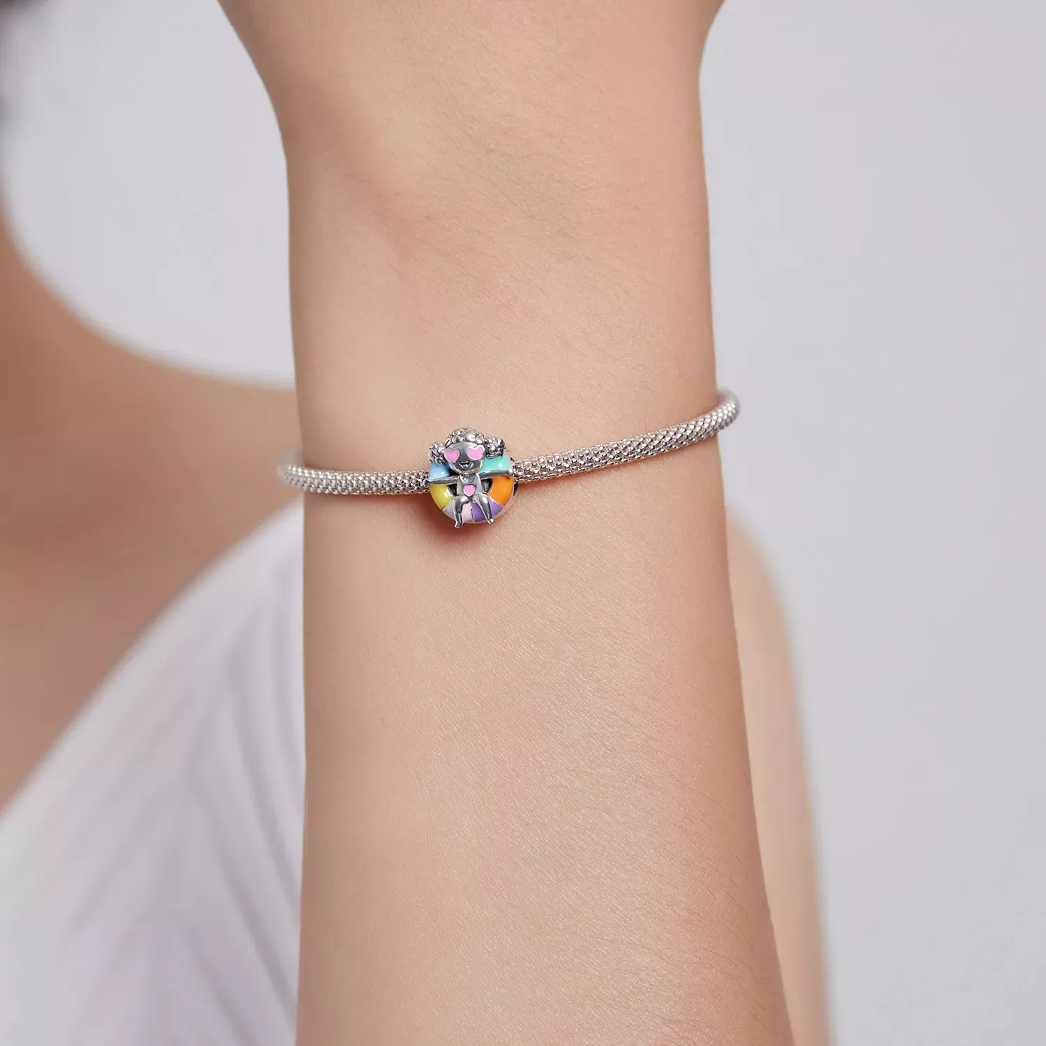 Pandora Style Swimming Ring Girl Charm - SCC1918