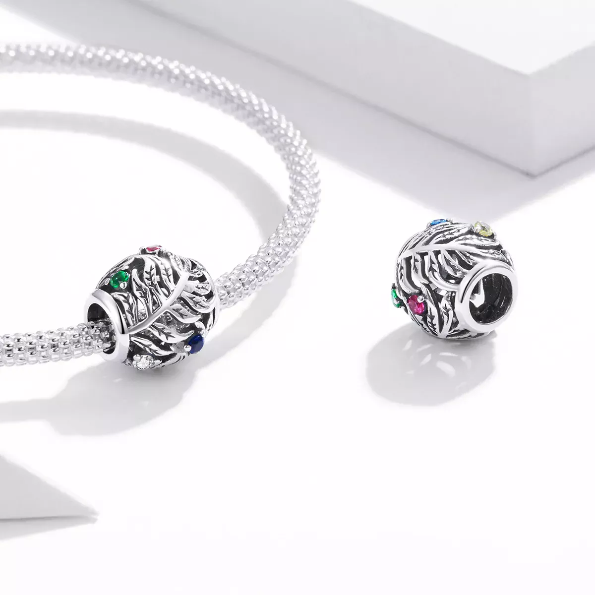 Pandora Style Tropical Leaves Charm - BSC450