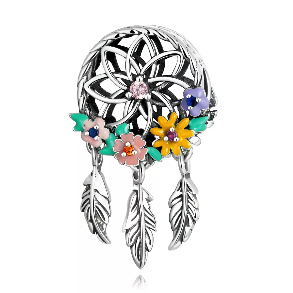 Pandora Style Wreath Dream Catcher Charm - BSC589 Pandora Style Wreath Dream Catcher Charm - BSC589