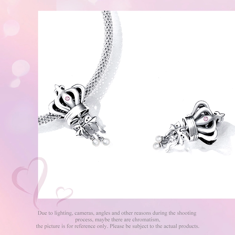 (imagem para) Pandora Style Crown Bow Charm - SCC2259 - Visualizar 3