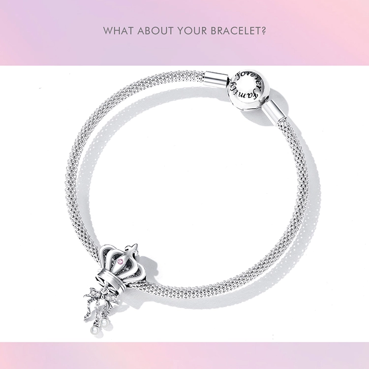 (imagem para) Pandora Style Crown Bow Charm - SCC2259 - Visualizar 8