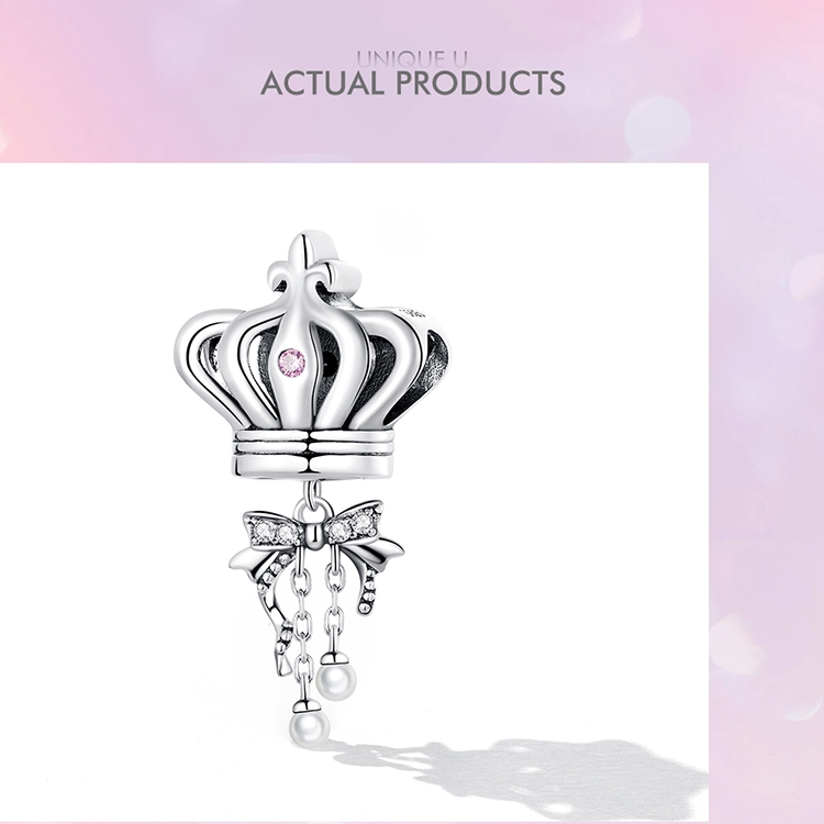 (imagem para) Pandora Style Crown Bow Charm - SCC2259 - Visualizar 9