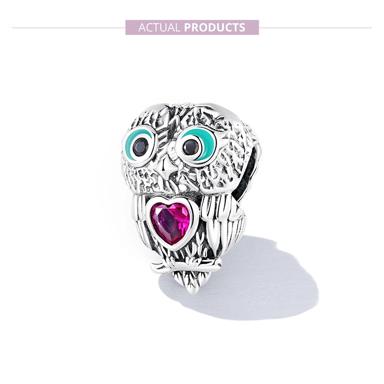 (imagem para) Pandora Style Cute Owl Charm - SCC2253 - Visualizar 7