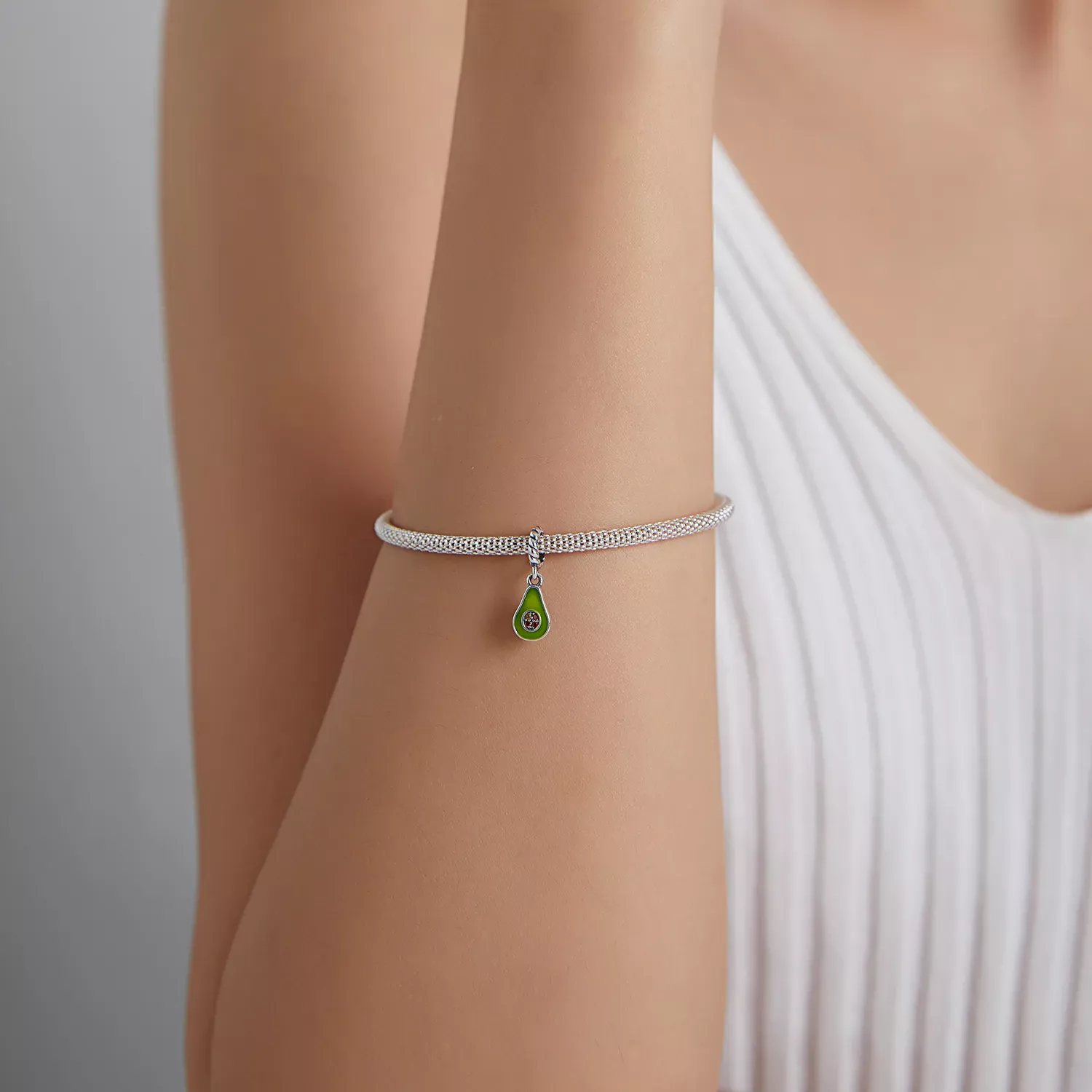 Pandora Style Avocado Dangle - BSC472
