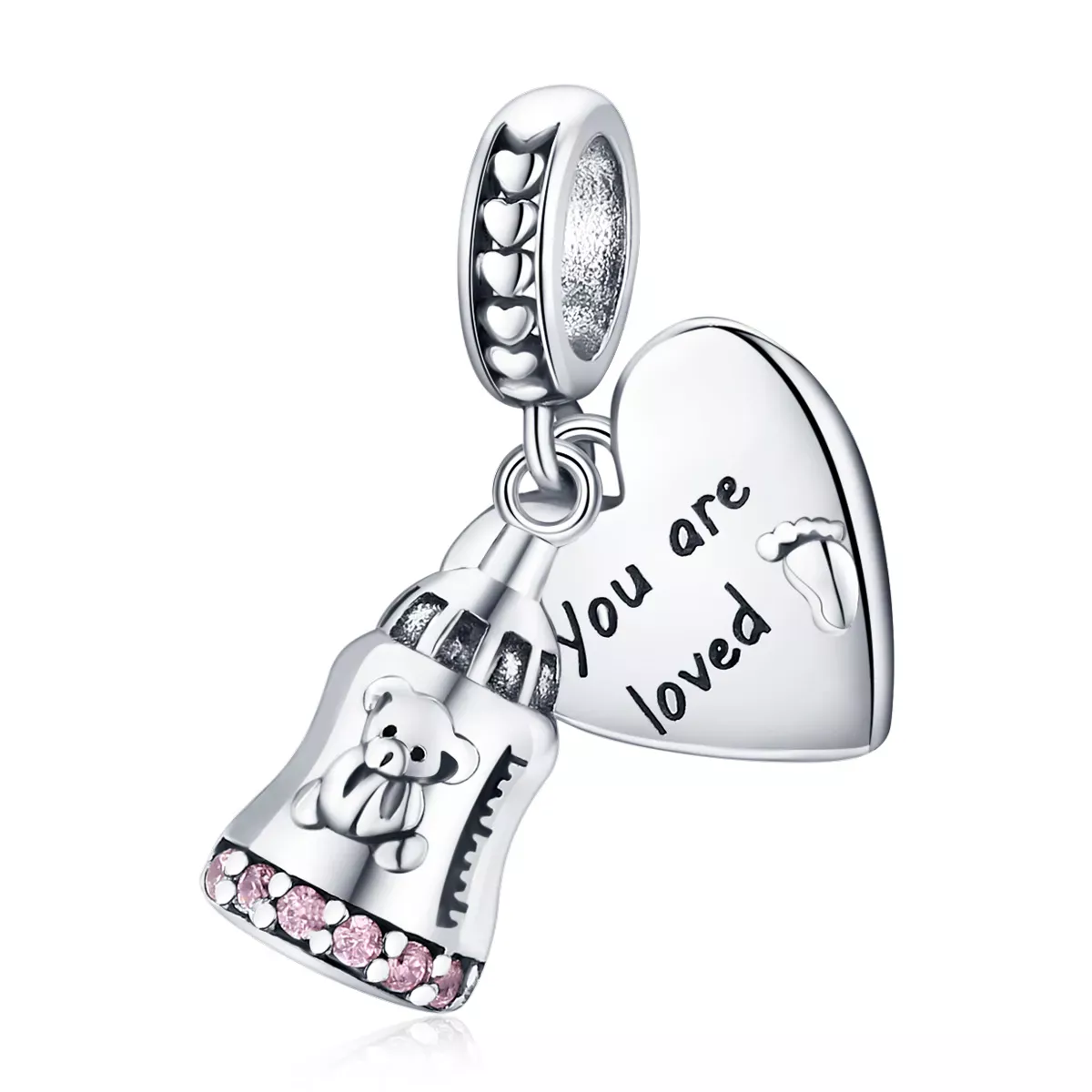 Pandora Style Baby Bear Bottle Dangle - BSC491 Pandora Style Baby Bear Bottle Dangle - BSC491