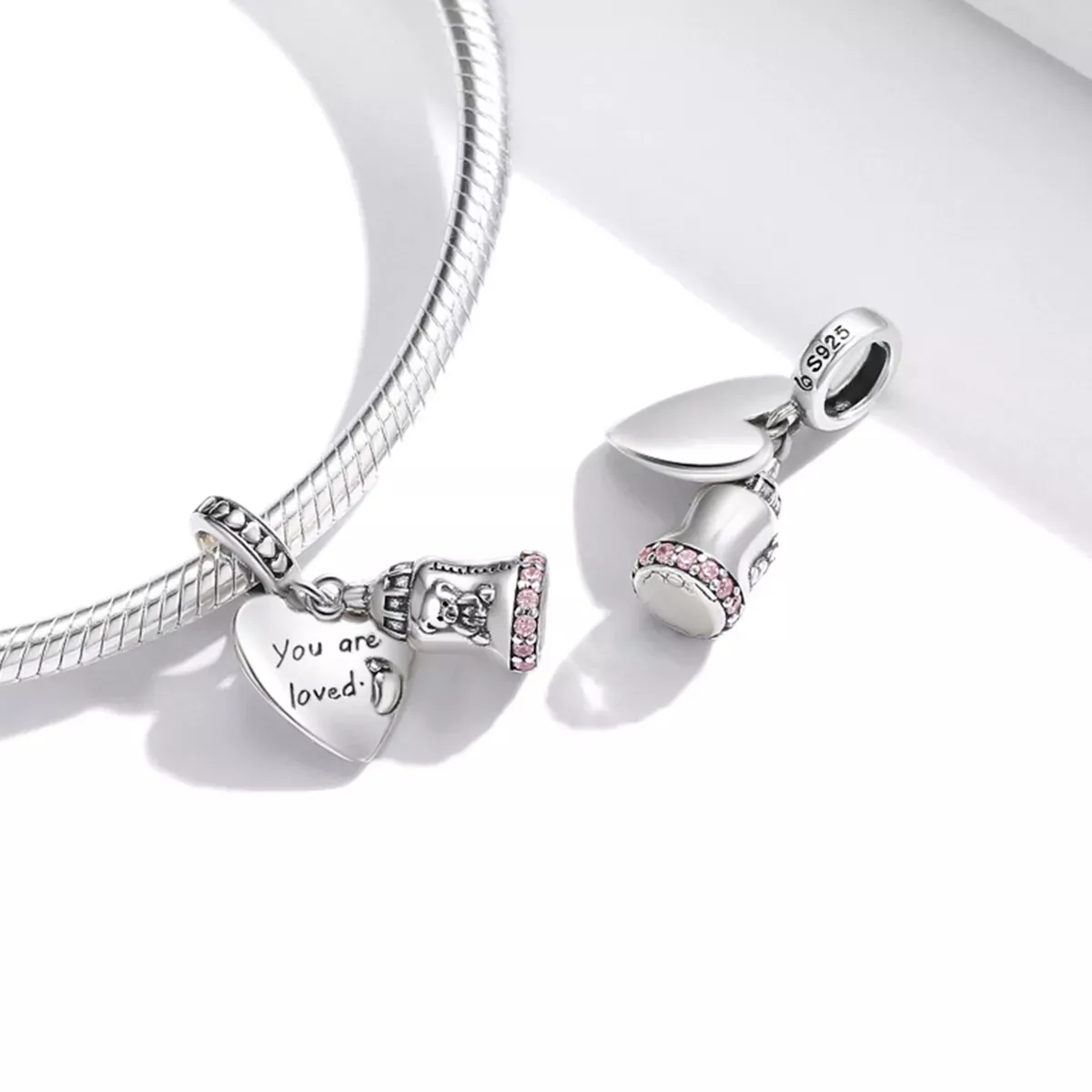 Pandora Style Baby Bear Bottle Dangle - BSC491