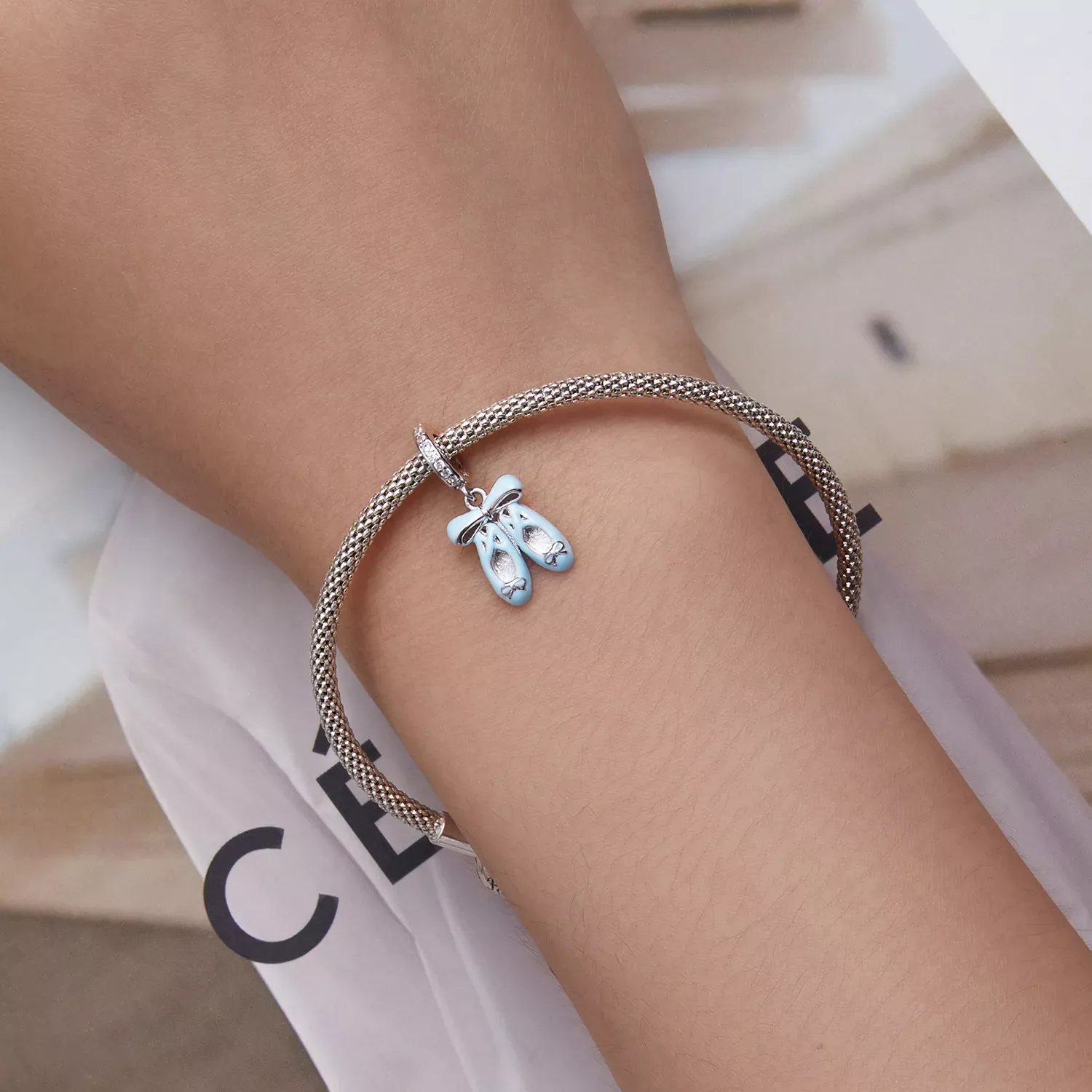 Pandora Style Ballet Shoes Dangle - SCC2395