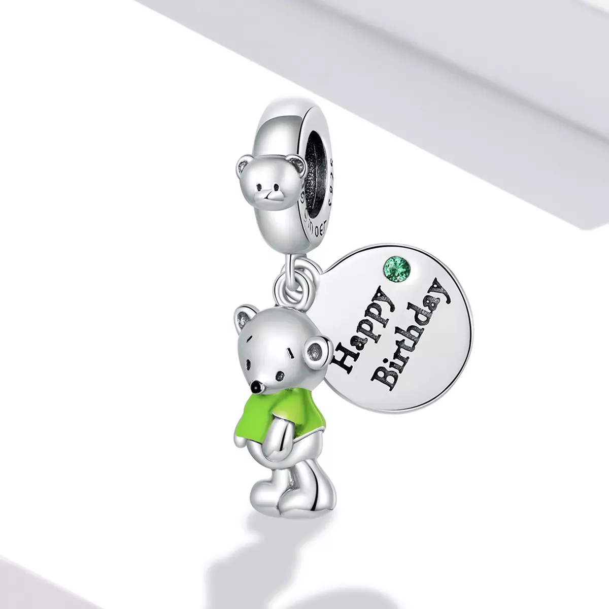 Pandora Style Birthday Bear Dangle - BSC560