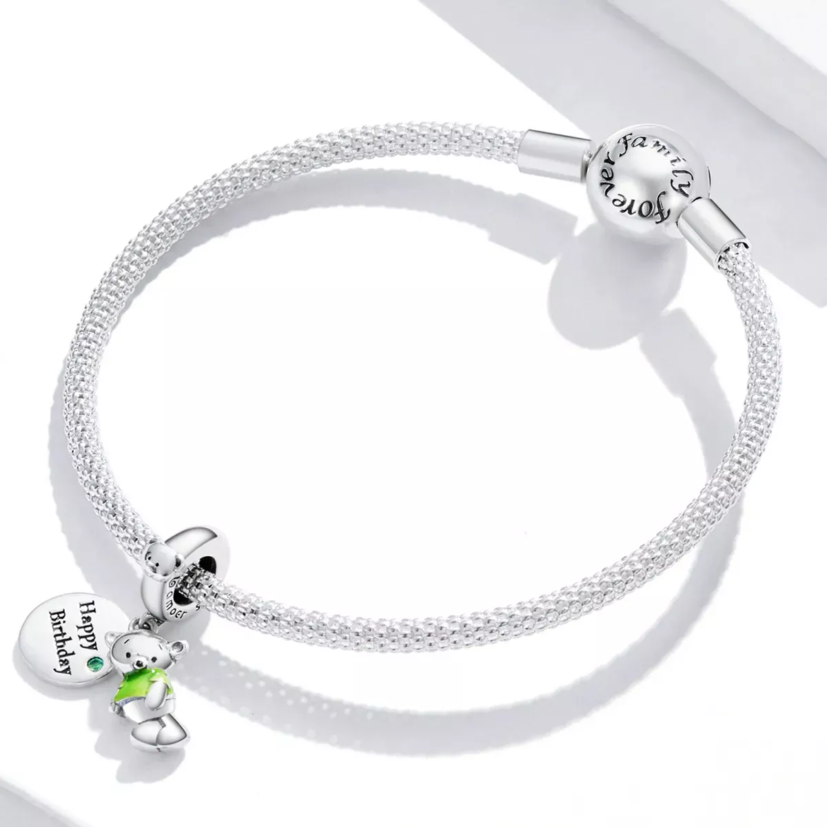 Pandora Style Birthday Bear Dangle - BSC560