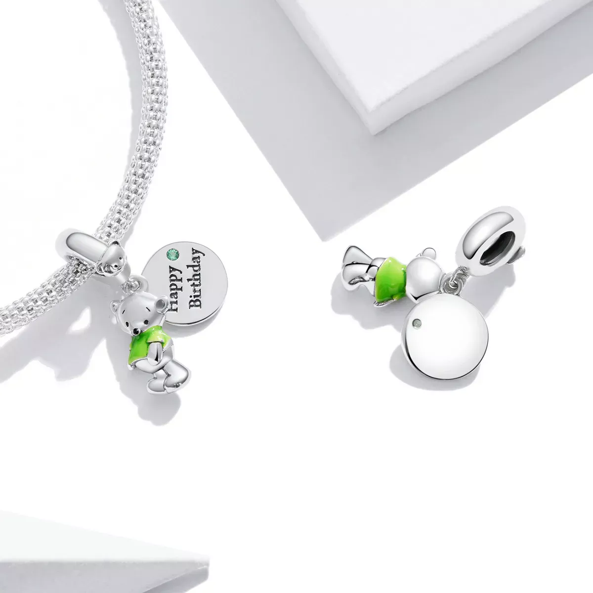 Pandora Style Birthday Bear Dangle - BSC560
