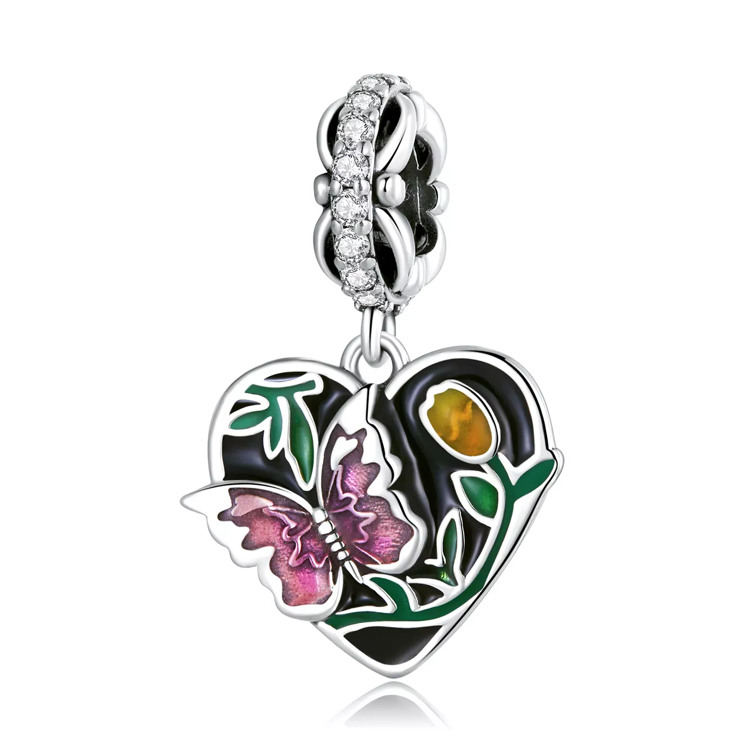 Pandora Style Butterfly Love Garden Dangle - SCC2248