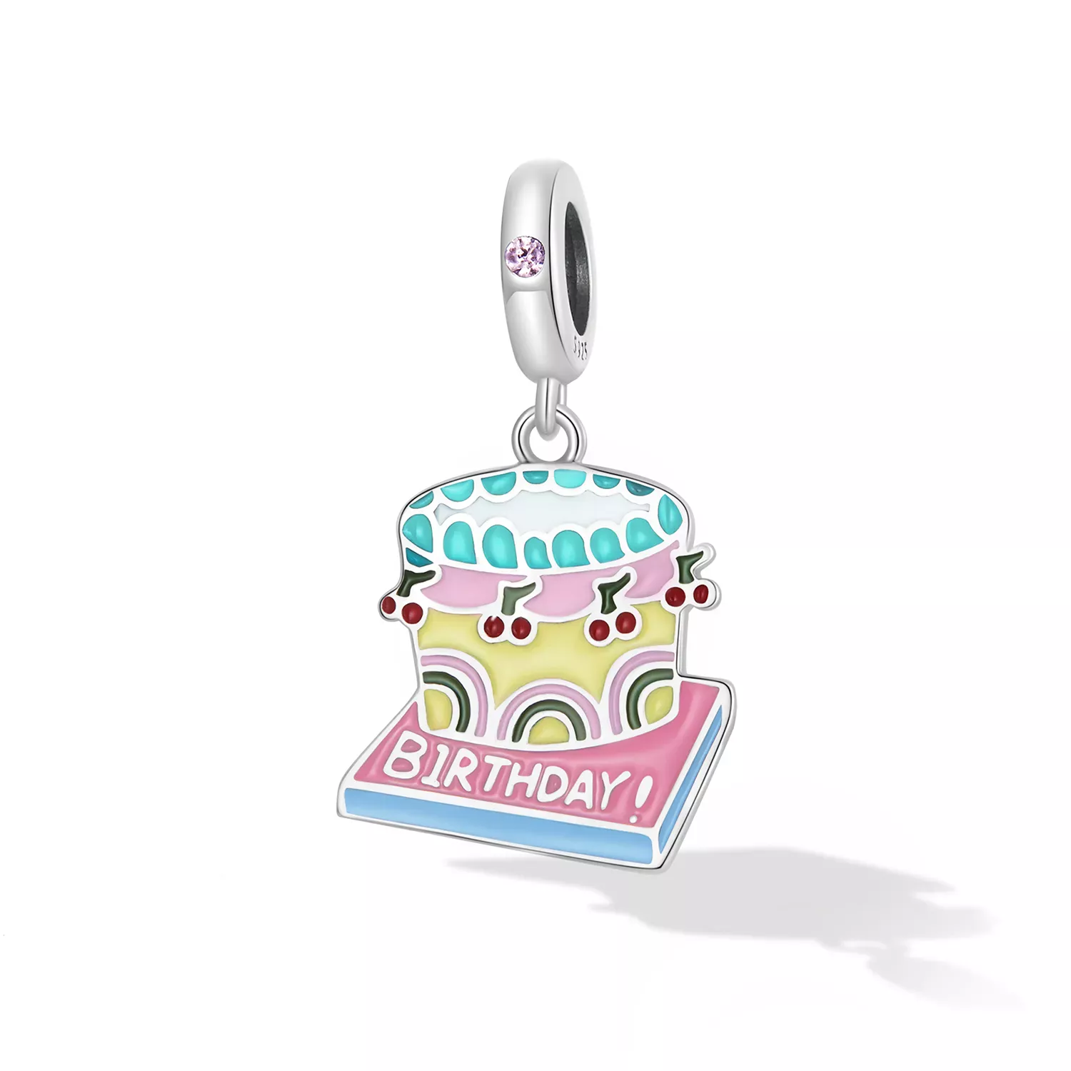 Pandora Style Cherry Cream Cake Dangle - SCC2230