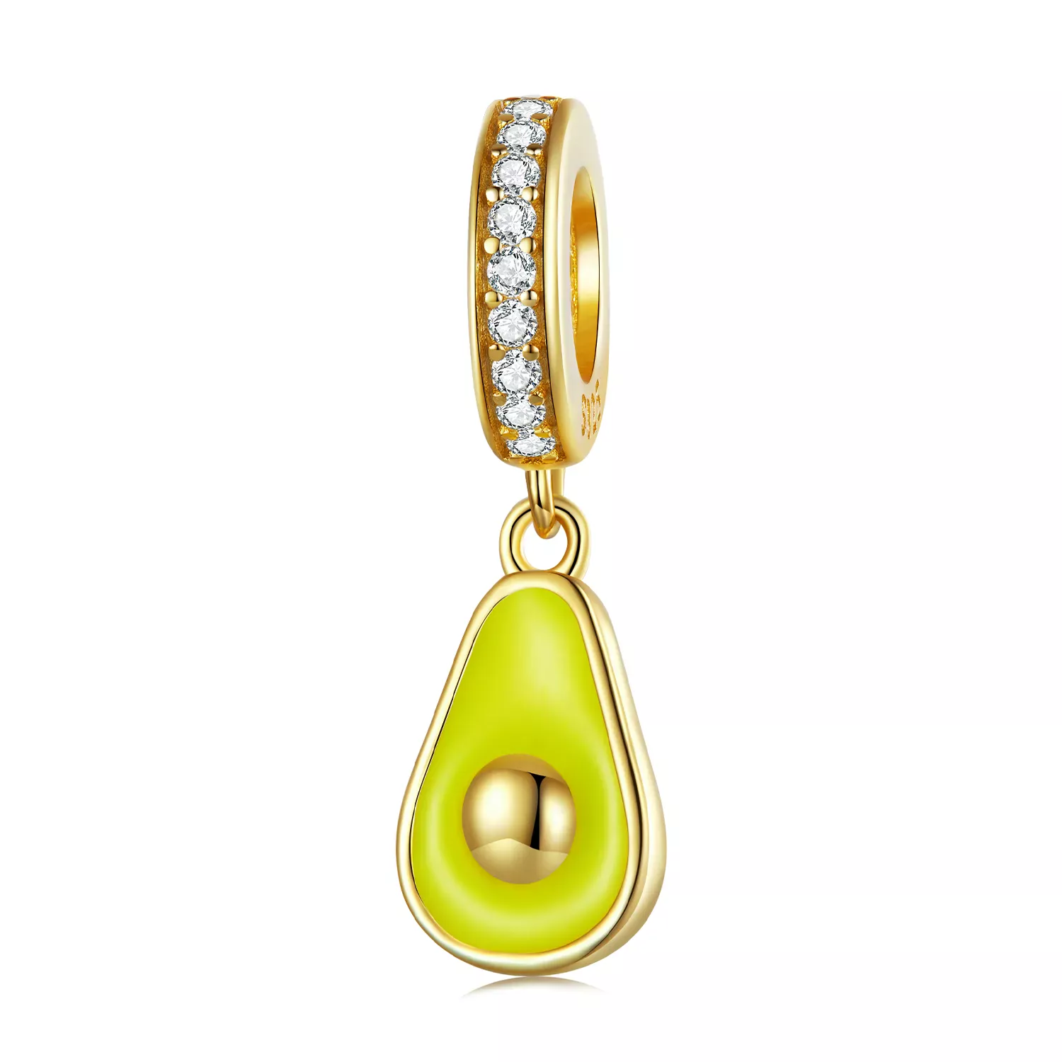 Pandora Style Creamy Avocado Dangle - BSC679