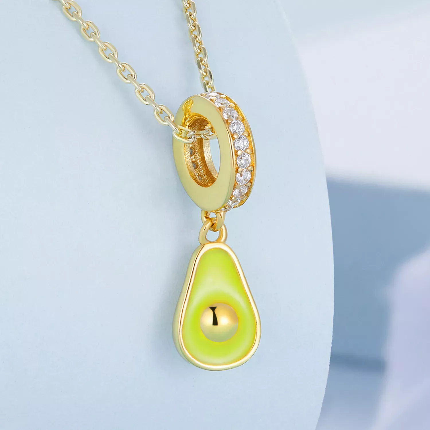 Pandora Style Creamy Avocado Dangle - BSC679