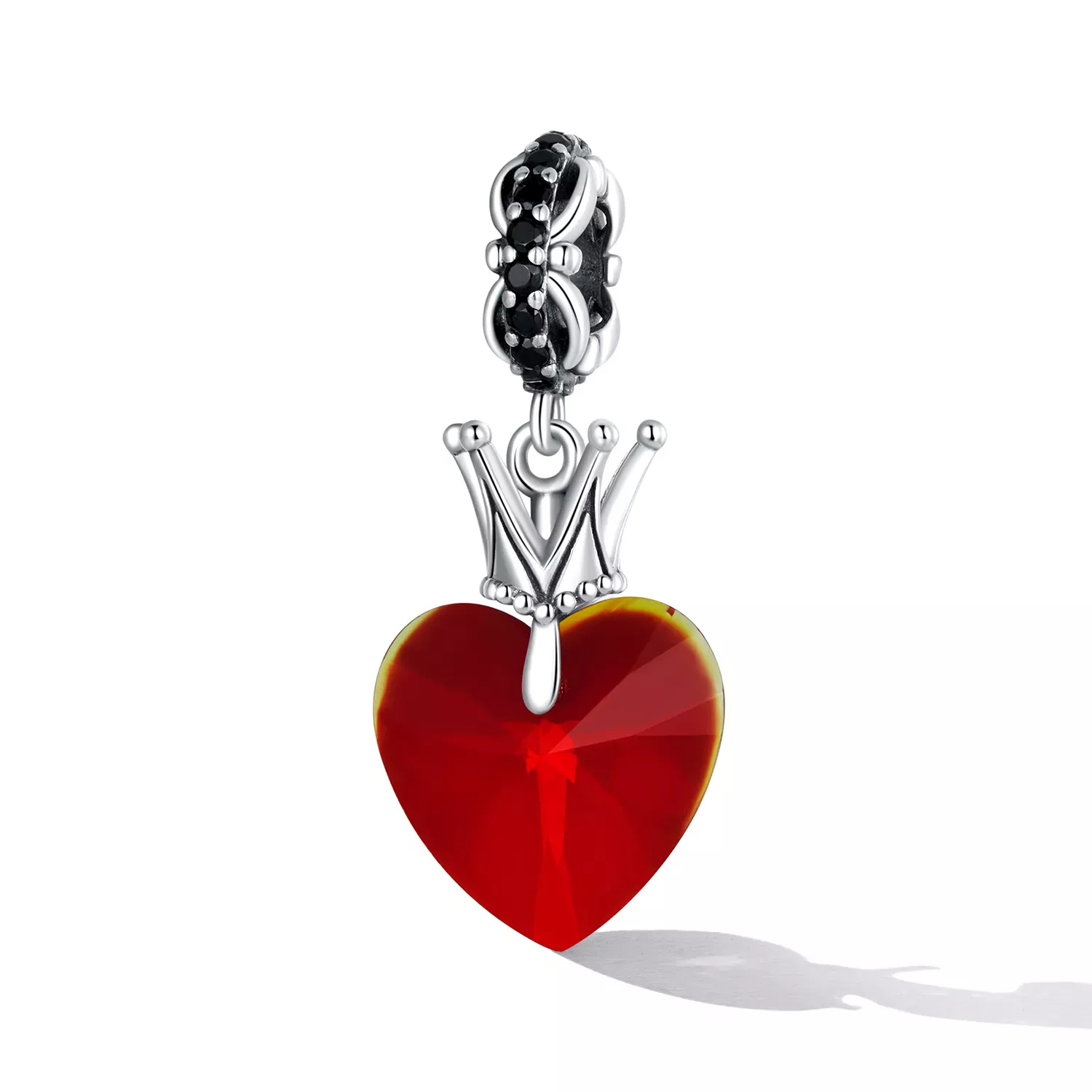 Pandora Style Crown Heart Dangle - SCC2247
