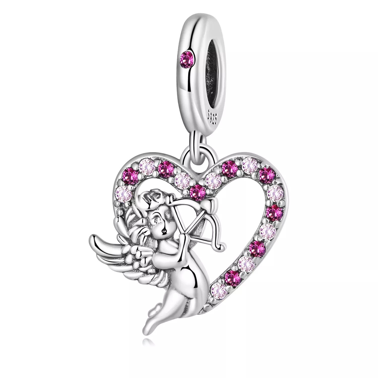 Pandora Style Cupid Heart Dangle - SCC2324