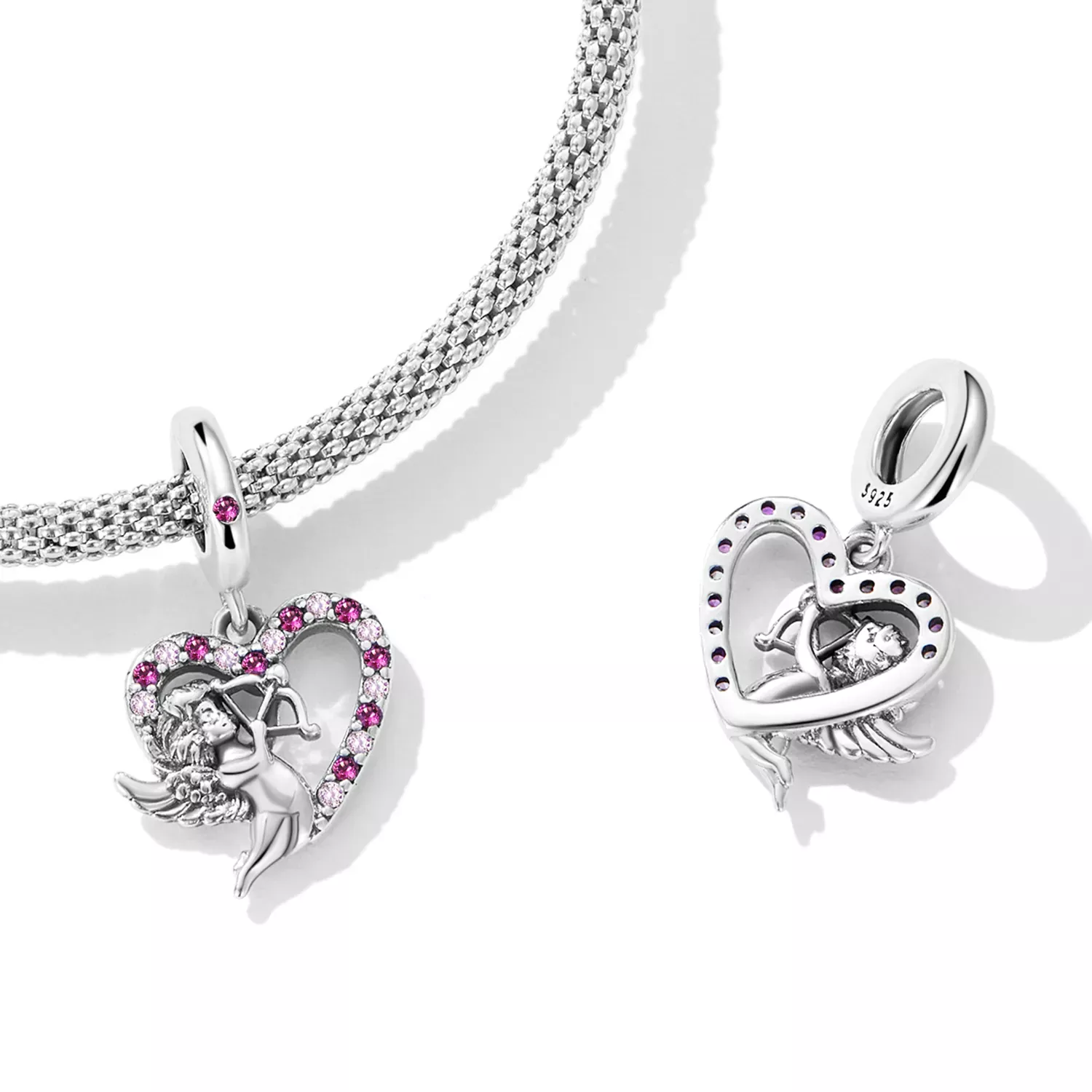 Pandora Style Cupid Heart Dangle - SCC2324