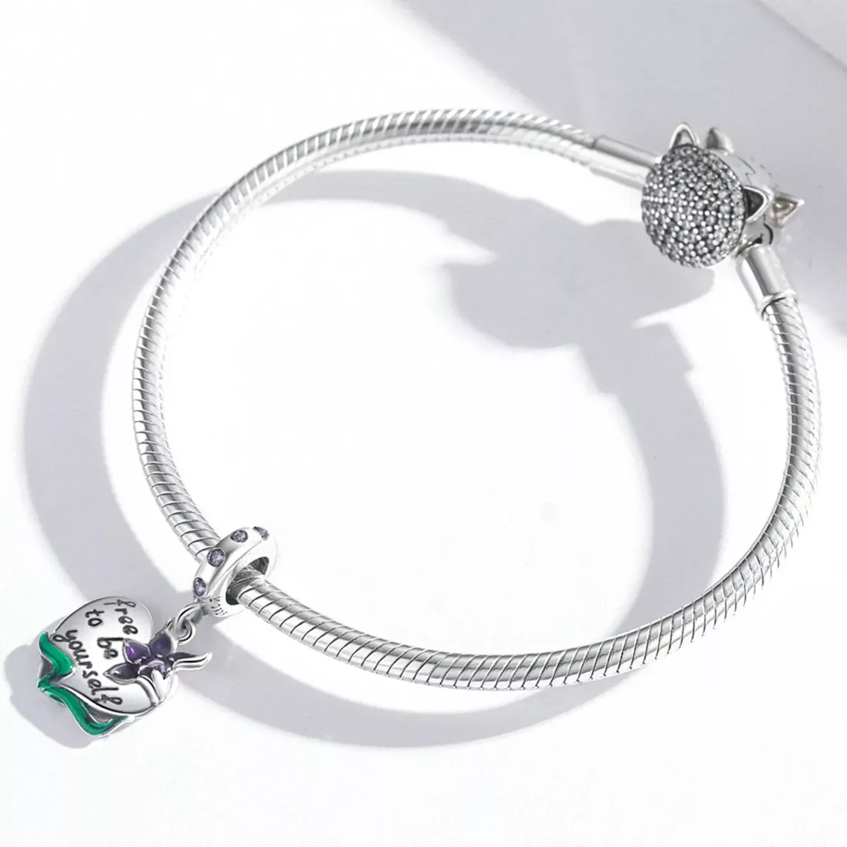 Pandora Style Feminine Power-Love Purple Iris Dangle - SCC2143