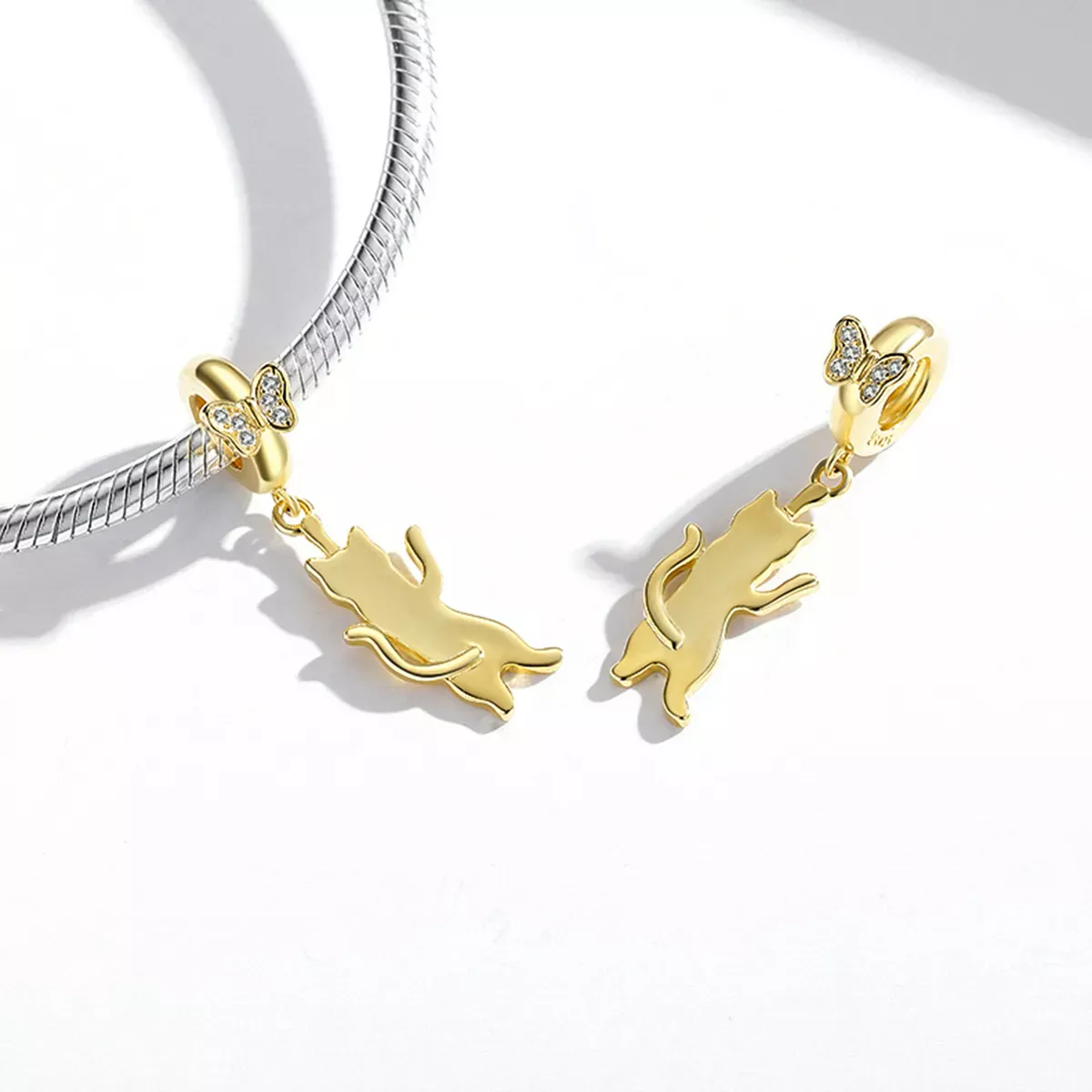 Pandora Style Flutter Cat Dangle - SCC2050