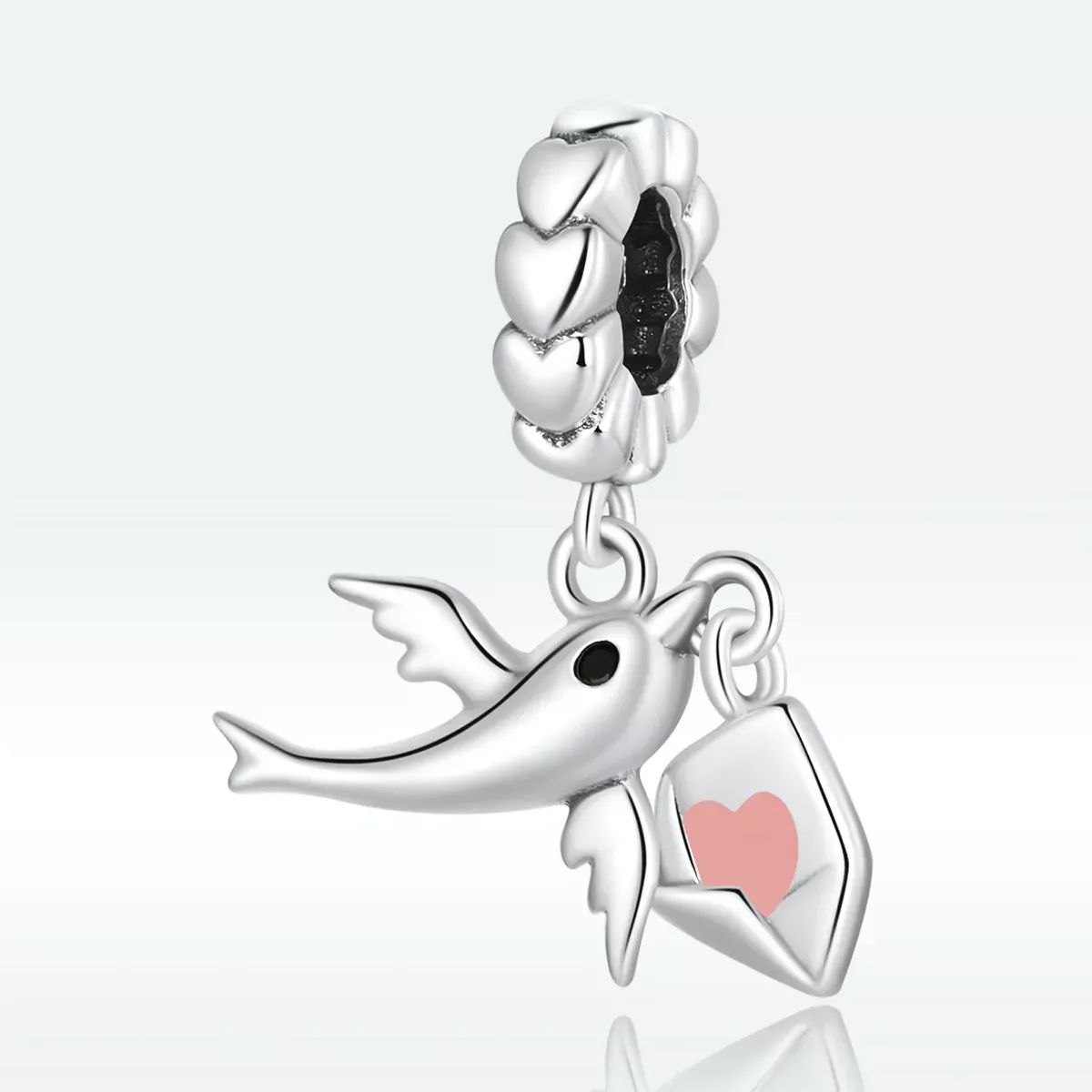 Pandora Style Flying Pigeon Love Letter Dangle - BSC573 Pandora Style Flying Pigeon Love Letter Dangle - BSC573