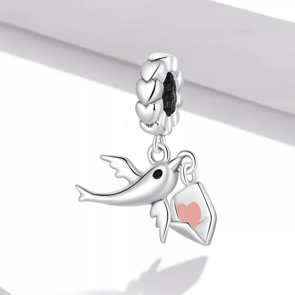 Pandora Style Flying Pigeon Love Letter Dangle - BSC573